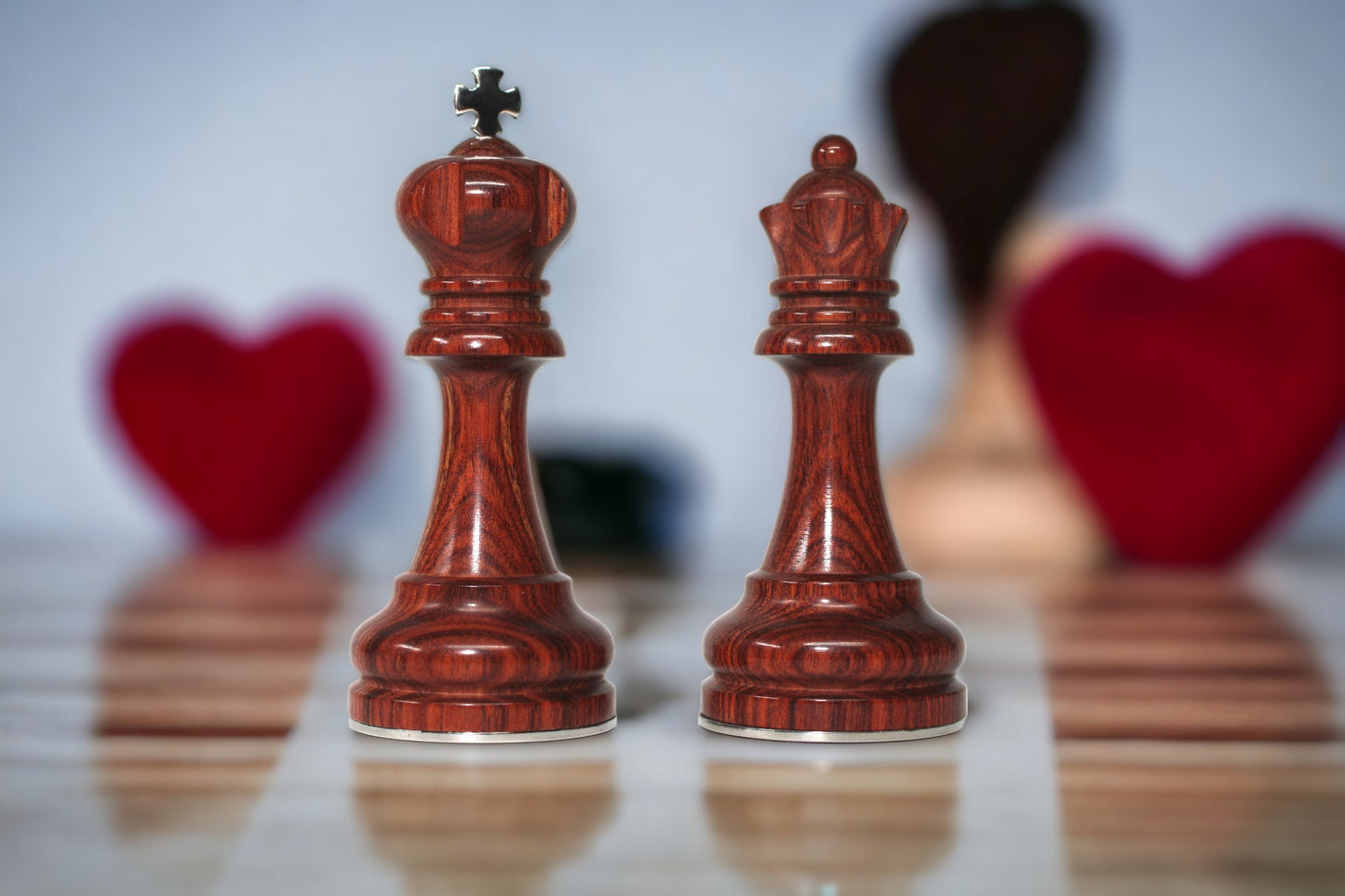 King and Queen Chess Piece Keepsake Set – Handcrafted in the USA