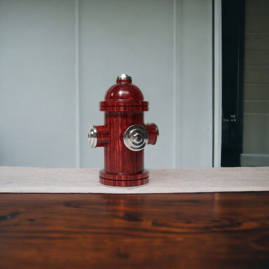 Handcrafted Fire Hydrant Keepsake – Cherry Dymalux Wood – Made in the USA