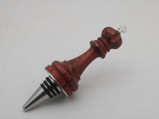 King or Queen Chess Piece Bottle Stopper | Handcrafted from Rosewood & Charcoal Dymalux | Elegant Wine Accessory Gift